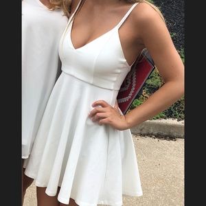 White short spaghetti strap dress